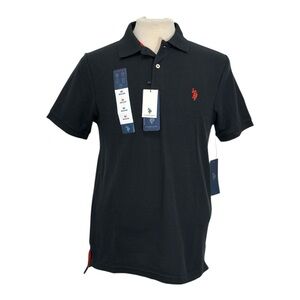 NWT U.S. Polo Assn. Men's Size Medium Ultimate Pique Polo Shirt Black Classic